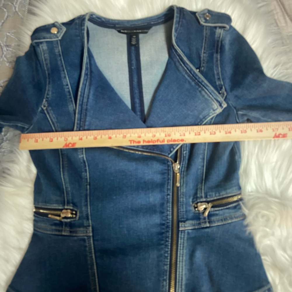 White House Black Market Sz 00 Women’s Blue Jean Jacket - Picture 9 of 13
